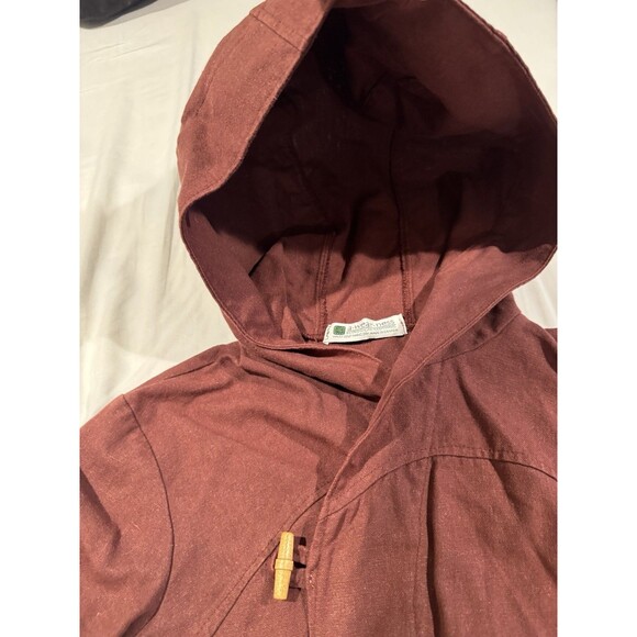 Vintage Y2K A-Wear-Ness Jacket S Brown Canvas Hooded Kimono Style Boho Canada - Picture 13 of 16